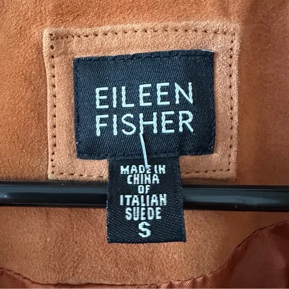 Eileen fisher 100% goat suede open cut jacket Womens size small - Picture 3 of 9